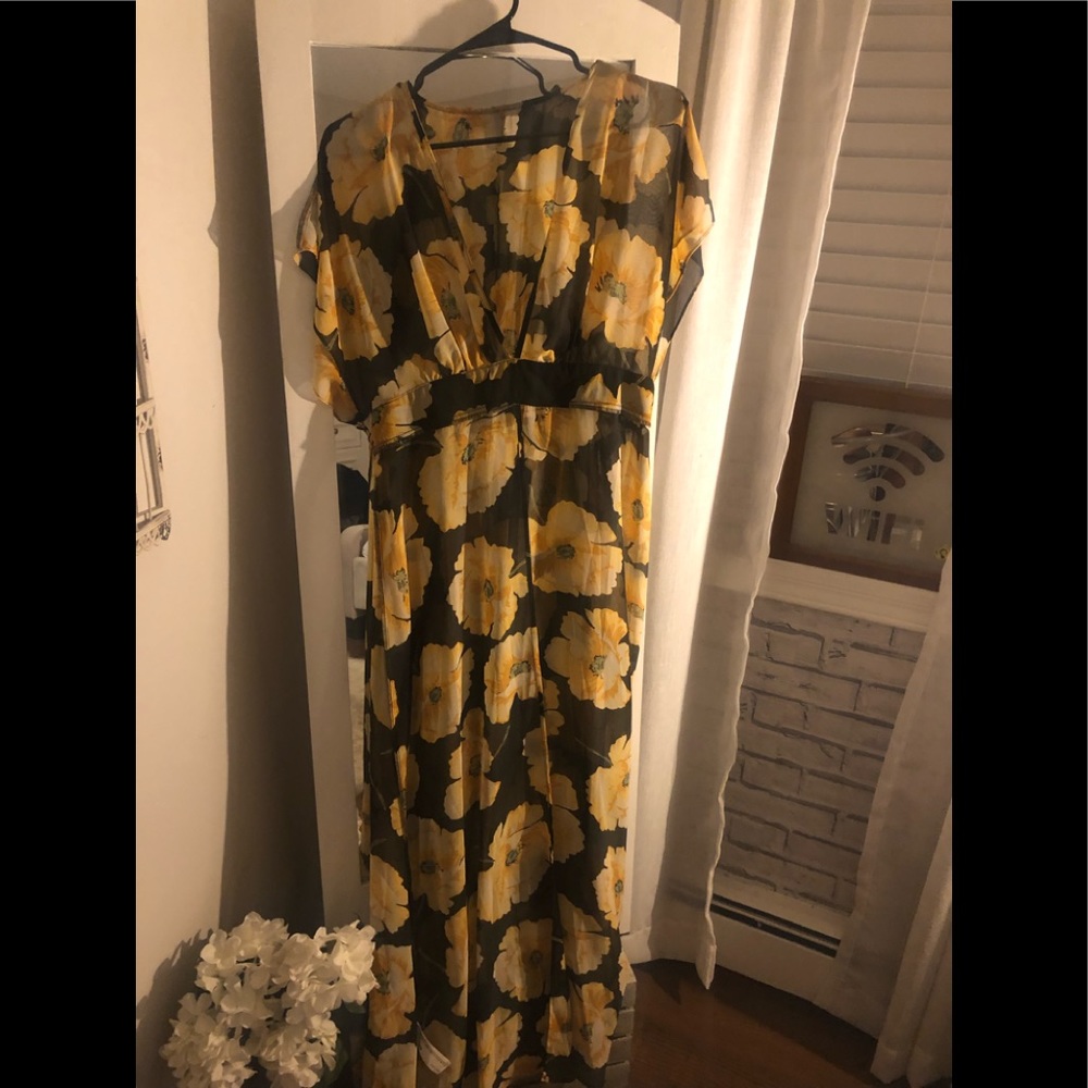 Forever 21 Floral beach sheer maxi cover up